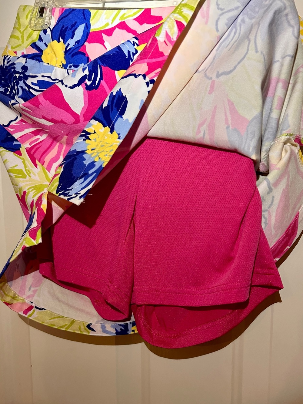 Rafaella Pink Floral Mini Skirt with Blue Accents - Picture 7 of 8